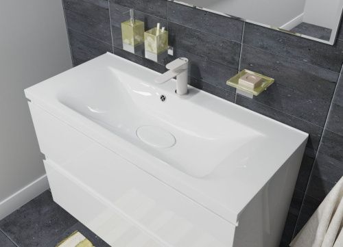 Раковина из искусственного камня Эстет Бали ФР-00014909 100х50 накладная цвет белый 1 отверстие под смеситель - фото 4