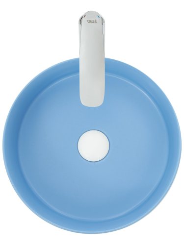 Раковина из сантехнического фаянса WeltWasser WW SK 10000004518 40 см накладная цвет голубой без отверстий под смеситель - фото 3