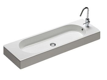 Раковина из сантехнического фаянса Hatria AREA Y0W501 110х40 подвесная цвет белый