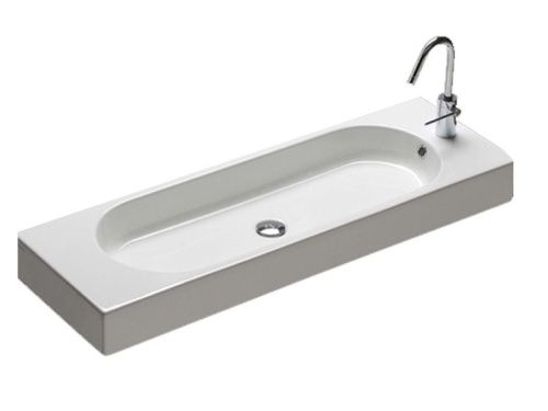 Раковина из сантехнического фаянса Hatria AREA Y0W501 110х40 подвесная цвет белый