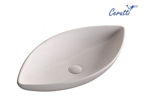 Раковина из сантехнического фарфора Cerutti SPA CR7093A 70х40 накладная цвет белый без отверстий под смеситель - фото 2