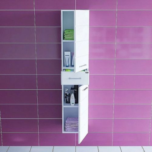 Шкаф-пенал СанТа Омега 507002 30х150 подвесной цвет белый - фото 2