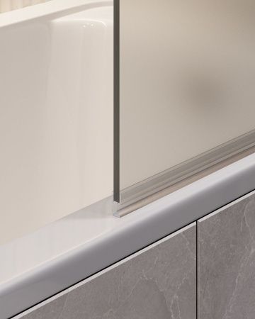 Душевая шторка на ванну Timo T16 60х140 стекло матовое профиль хром ориентация универсальная