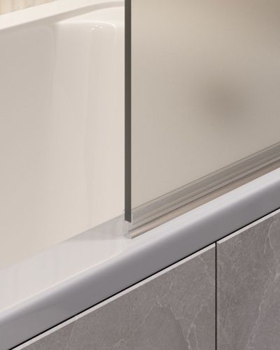 Шторка для ванны Timo T16 60х140 стекло матовое профиль хром ориентация универсальная - фото 3