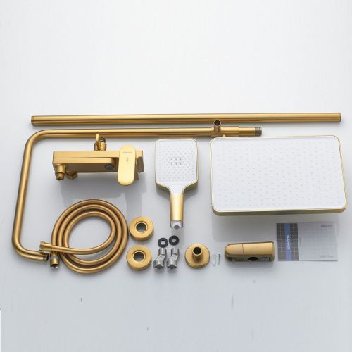 Душевая стойка Shevanik S4536G настенная цвет золото - фото 4