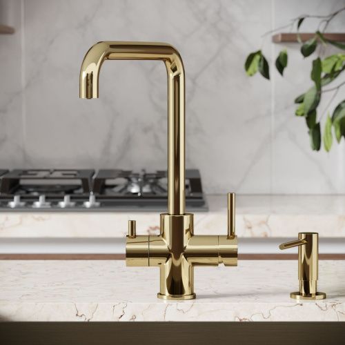 Смеситель для кухни Sancos Vela SC4013ZG на мойку золото - фото 4