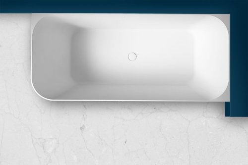 Ванна из искусственного камня Abber Stein AS9621-1.7 R 170х75 пристенная асимметричная с ножками - фото 3