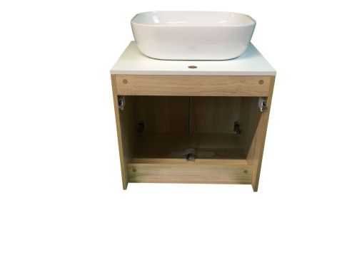 Тумба с раковиной Sintesi STL.W7021_SIN-LVB-APP-403 60х60 подвесная цвет коричневый - фото 3