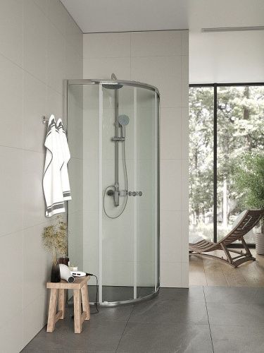 Душевой уголок Agger A01-080TCR/G 78х78 стекло прозрачное профиль хром глянцевый без поддона - фото 4