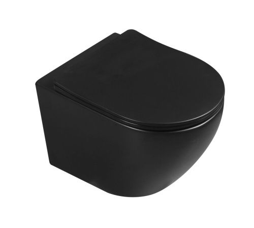 Унитаз подвесной MILLEAU MYL038BMAB VORTEX MYL038BMAB черный с сиденьем микролифт безободковый каскадный смыв