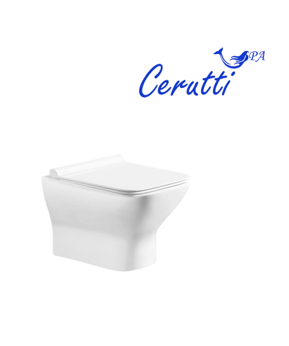 Унитаз подвесной Cerutti SPA CT10481 белый с сиденьем микролифт безободковый каскадный смыв - фото 2