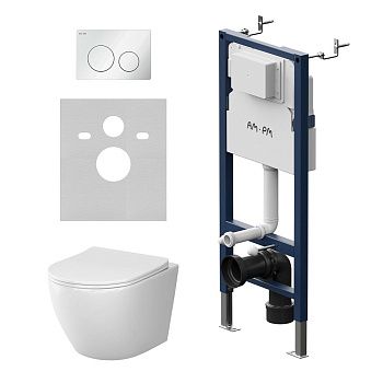 Унитаз подвесной Am.Pm Like IS90101.801900 белый с сиденьем микролифт душевой смыв