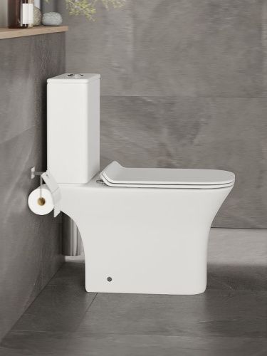 Унитаз напольный с бачком Orange C02-000W белый с сиденьем микролифт душевой смыв - фото 5