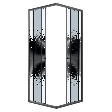 Душевой уголок Niagara Eco NG-1010-14QBLACK 100х100 стекло с рисунком профиль черный без поддона