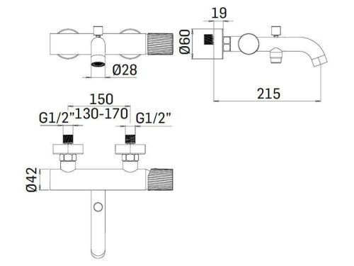 Смеситель для ванны Mamoli Tuttodunpezzo 1710FB30002A настенный нержавеющая сталь - фото 3