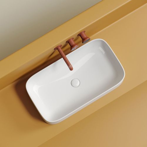 Раковина из сантехнического фарфора Ceramica Nova ELEMENT CN6054 70х40 накладная цвет белый без отверстий под смеситель - фото 4