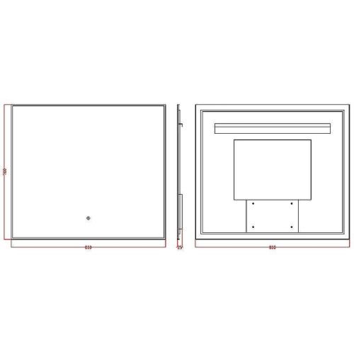 Зеркало с подсветкой и антизапотевателем Boheme 543-100-B 100х70 подвесное - фото 2