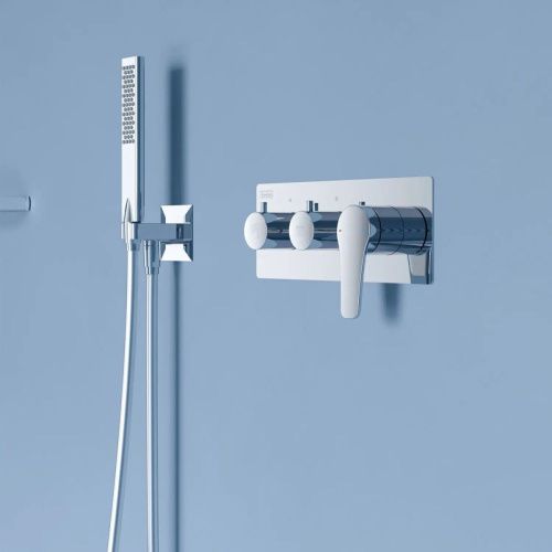 Душевая система Teska EURO-X EX3780 встраиваемая в стену цвет черный - фото 3