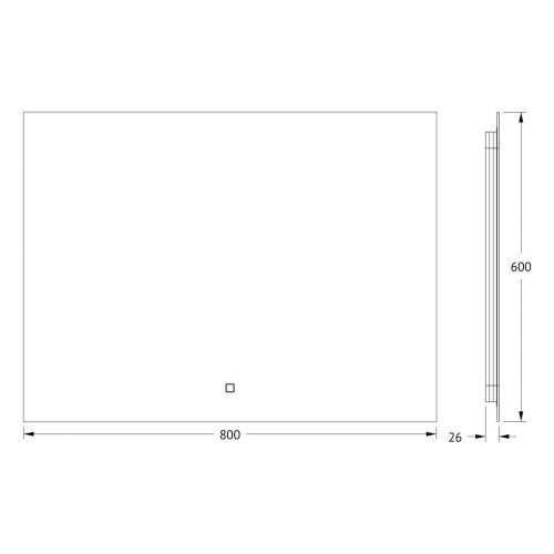 Зеркало с подсветкой Defesto GLOW DF 2517SH 80х60 подвесное - фото 2