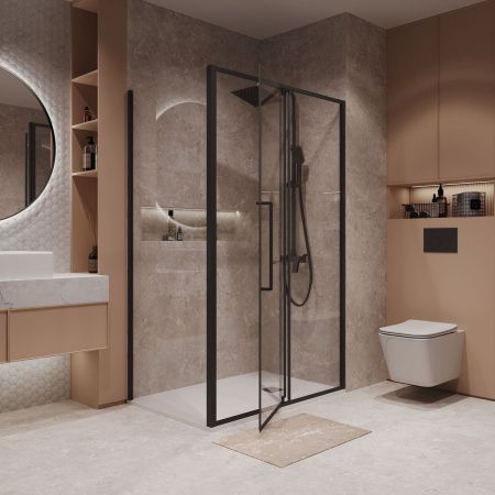 Душевой уголок Niagara Nova NG-85-11AB-A100B-34 110х100 стекло прозрачное профиль черный без поддона