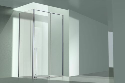 Душевой уголок Allen Brau Fantasy 3.11008.00 + 3.11011.00 140х80 стекло прозрачное профиль хром без поддона - фото 3