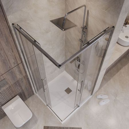 Душевой уголок Niagara Nova NG-6630-34 100х100 стекло прозрачное профиль хром без поддона