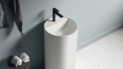 Раковина из искусственного камня Zenon Sunshine 4000.000.000.000.42156 40х40 напольная цвет белый - фото 3