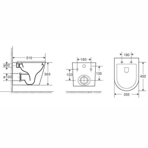 Унитаз подвесной WeltWasser 10000010282 черный с сиденьем микролифт безободковый смыв торнадо - фото 2