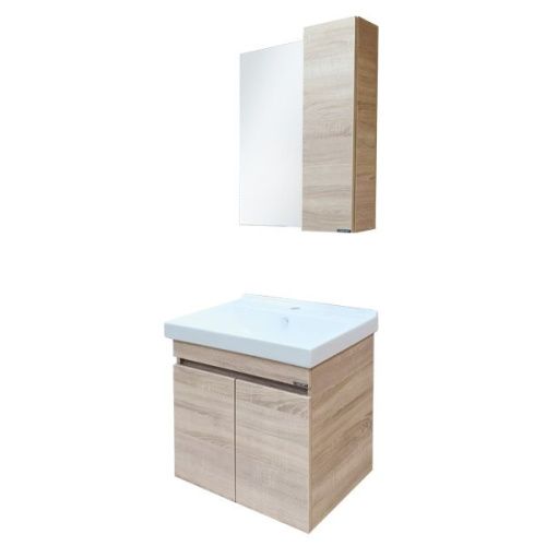 Тумба с раковиной Comforty Тромсе 00004142217CF 60х40 подвесная цвет коричневый - фото 5