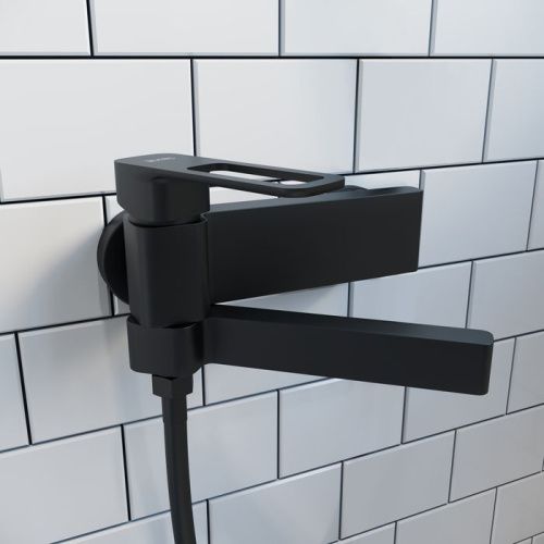 Смеситель для ванны и душа IDDIS Slide SLIBL00i02WA настенный черный - фото 2