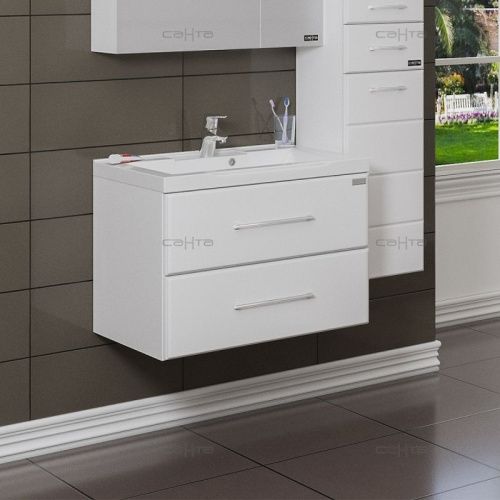 Тумба под раковину СанТа Омега 207038 70х40 подвесная цвет белый - фото 3
