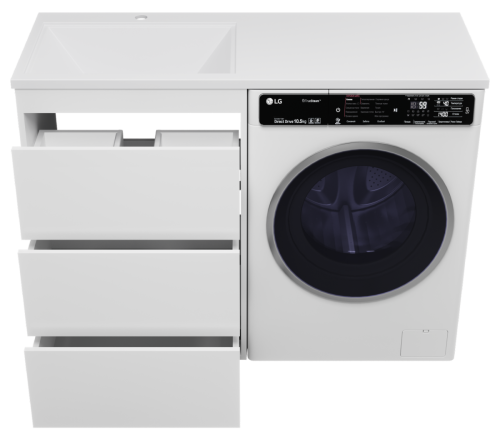 Тумба под раковину Brevita Grafit GRA-01060-023Я 60х50 напольная цвет белый - фото 4