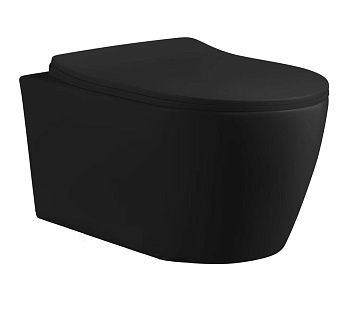 Унитаз подвесной Cerutti SPA CT10016 черный с сиденьем микролифт безободковый каскадный смыв