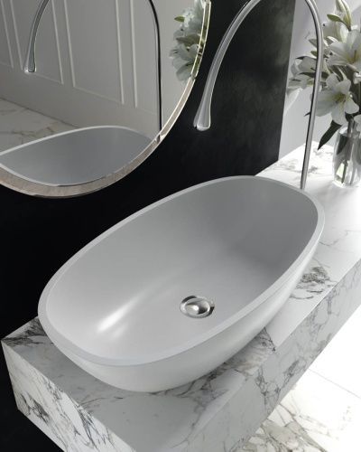 Раковина из искусственного камня Holbi TEFIA 1.02.008.11.2 60х30 накладная цвет белый - фото 2