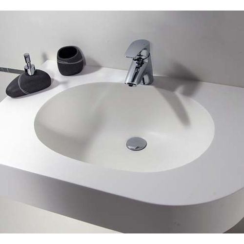 Раковина из искусственного камня MonteBianco Pietro Due 11023 50х40 встраиваемая цвет белый без отверстий под смеситель - фото 2