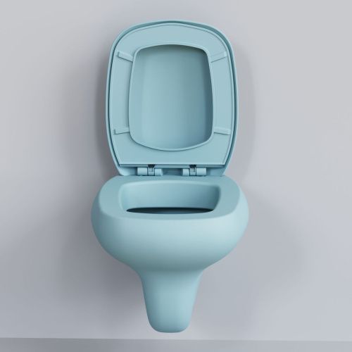 Чаша унитаза подвесная Ambassador Diamond 123T20801R цвет голубой без сиденья каскадный смыв - фото 5