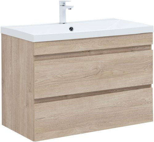 Тумба под раковину Aquanet Нота NEW 00334199 90х50 подвесная цвет бежевый - фото 2