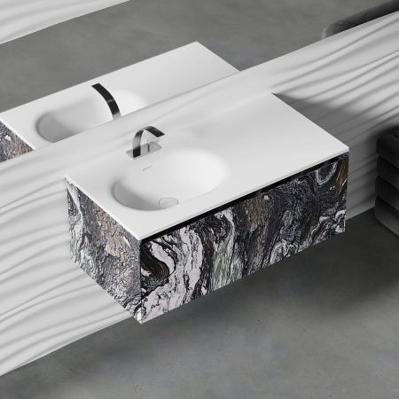 Раковина из искусственного камня S-Stone Salini Onda 1402204MN 200х70 накладная цвет белый