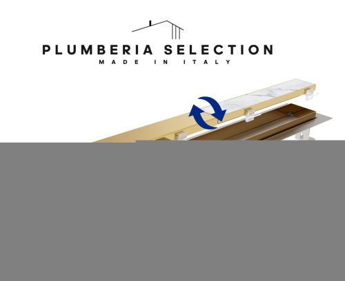 Душевой лоток Plumberia Selection PST IN-TILE PST90OR 90х5 золото - фото 2