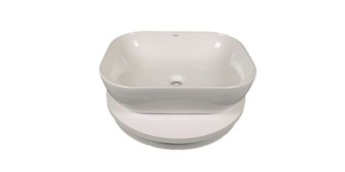 Раковина из сантехнического фарфора Sintesi SIN-LVB-APP-403 50х40 накладная цвет белый без отверстий под смеситель - фото 4