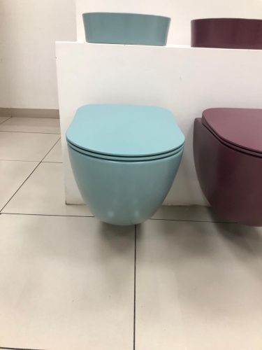 Чаша унитаза подвесная Creavit Free FE322-11NY00E-0000 цвет зеленый без сиденья смыв торнадо - фото 4