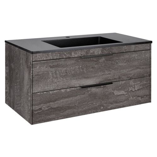 Тумба под раковину Vincea Chiara 2D VMC-2C2100GS 100х50 подвесная цвет серый - фото 4