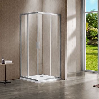 Душевой уголок Vincea Garda VSS-1G100CL 100х100 стекло прозрачное профиль хром без поддона