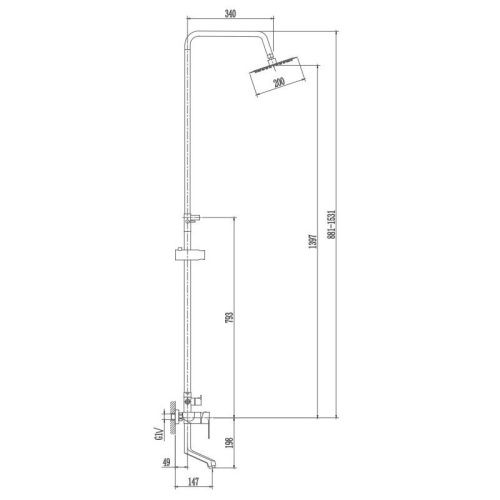 Душевая стойка Haiba HB24807 настенная цвет нержавеющая сталь - фото 3