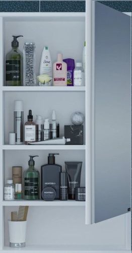 Зеркало-шкаф СанТа Вегас 700177 50х90 подвесной цвет белый - фото 2