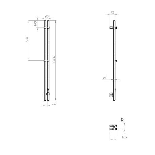 Полотенцесушитель электрический Тругор Вектор Пэк сп ПэкспВекторкв212010чернВГП 10х120 черный - фото 2