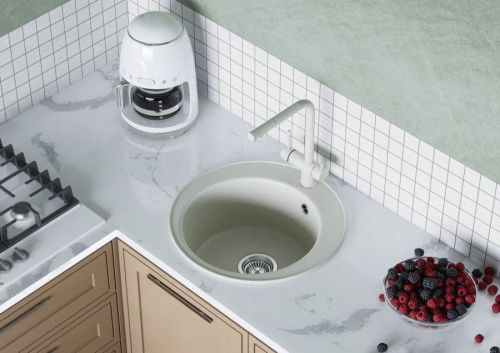 Кухонная мойка Aquaton Шелли 1A734732SS240 50х50 цвет белый - фото 3