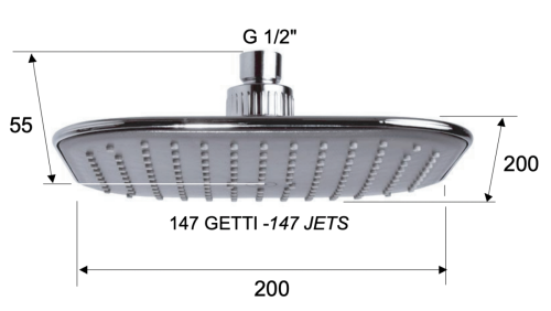 Верхний душ Remer 354QIX 20х20 хром - фото 2