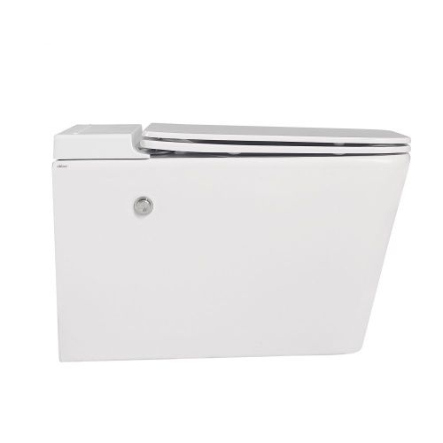 Унитаз подвесной Abber Rechteck AC1202P белый с сиденьем микролифт импульсный смыв - фото 2