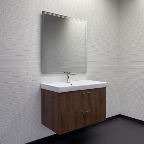 Тумба с раковиной Comforty Ангара 00-00021037CF 90х0 подвесная цвет коричневый - фото 5